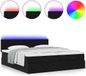 vidaXL lit plateforme avec matelas et LED 180x200cm velours noir