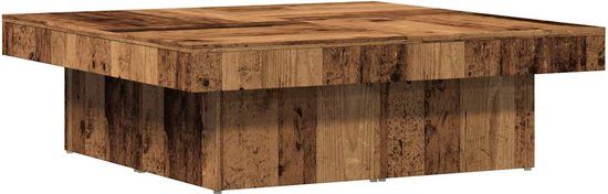 vidaXL Salontafel 90x90x28 cm bewerkt hout oud houtkleurig
