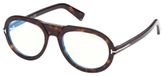 Tom Ford Ft 5756-b Filtre bleu Lunettes de vue Femme Havane Pilote 53mm