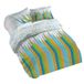 PENSIERI DELICATI Beddengoedset voor tweepersoonsbed, 100% katoen, compleet met dekbedovertrek 250 x 200 cm en 2 kussenslopen 52 x 82 cm, gemaakt in Italië, machinewasbaar op 40 °C, motief: groene