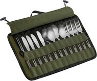 Relentless Gear Sac à couverts - Sac à couverts de camping extérieur - Sac à couverts portable - Organisateur de voyage pour ustensiles de cuisine - Nylon vert