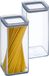 5Five Voorraadpot - 2x - keuken/voedsel - kunststof - 1500 ml - luchtdichte deksel - transparant - 10 x 10 x 20 cm