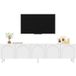 Pangivo Meuble TV bas de salon 5 portes en MDF et PB avec pieds métal blanc 180 x 38 x 45 cm