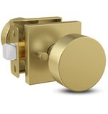 Mega Handles Privacy I deurknop voor hal, kast en badkamer I omkeerbaar zwaar ontwerp I past op alle standaard deurmaten I schroeven inbegrepen - satijn messing (1 stuks)