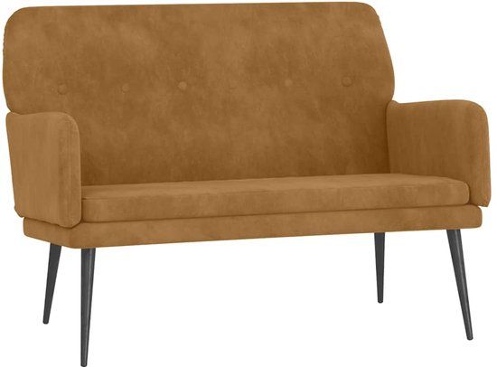 vidaXL Bankje 108x79x79 cm fluweel bruin