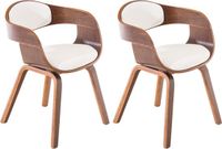 CLP Kingston Set van 2 Stoelen - Kunstleer - walnoot/wit
