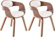 CLP Kingston Set van 2 Stoelen - Kunstleer - walnoot/wit
