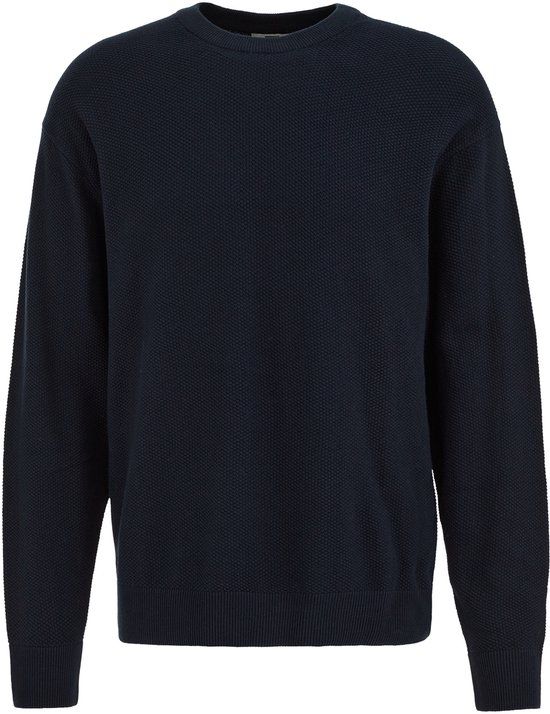 WE Fashion Heren regular fit gebreide trui met structuur