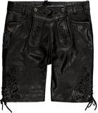 JP 1880 Heren Traditionele Broek Echt Geitennappaleer Zwart Maat 60