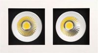 BES LED LED Spot - Inbouwspot Dubbel - Rechthoek 16W - Warm Wit 2700K - Mat Wit Aluminium - Kantelbaar 185x100mm