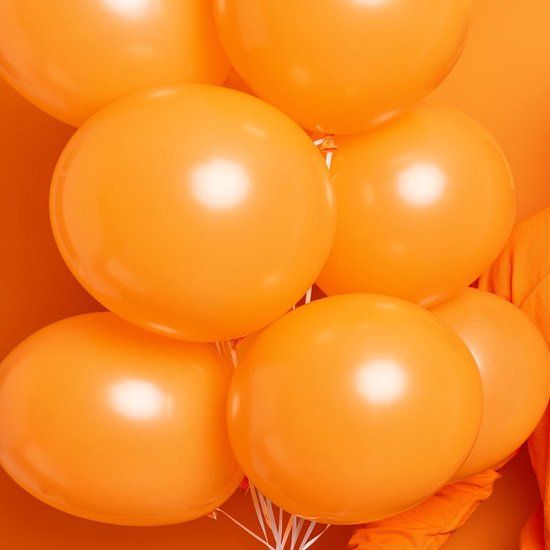 50 stuks Oranje ballonnen pakket - Helium Ballonnenset, EK voetbal, Oranje-versiering, Feestversiering, Koningsdag, Verjaardag. Incl. ballonsluiters met wit lint