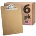Officemate Letterformaat houten klemborden, 6 Inch Clip, 6 Pack Klembord, Bruin (83706)