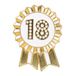 Talking Tables 18e Happy Birthday-badge, goud en wit emaille metalen rozet herbruikbaar, accessoires voor meisjes, volwassenen, kinderen, feestbenodigdheden, mijlpaal, jubileum, diameter 4,5 cm