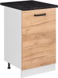 Vicco Keukenonderkast R-Line, Goudkleurig Eiken/Wit, 50 cm antraciet werkblad