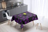 Bonamaison Tafelkleed, Anti-Mold, Sneldrogend, Waterdicht, 100% Polyester Tafellaken, Paars, zwart, 140 x 140 Cm
