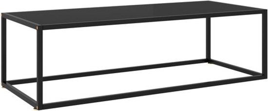 vidaXL Salontafel met zwart glas 120x50x35 cm