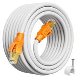 Soibke Cat 8 Ethernet-kabel 30FT afgeschermd, hoge snelheid internetkabel 2000 Mhz 40 Gbps, SFTP afgeschermde vergulde RJ45 LAN-netwerkkabel, waterdicht, CAT8 snelste kabel voor gaming/router/modem