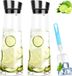 Carafe à eau en verre 2 x 1,2 litre avec couvercle, résistant au lave-vaisselle, résistant à la chaleur, anti-goutte, filtre intégré