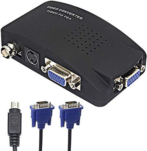 XMSJSIY BNC naar VGA, S Video VGA naar VGA Converter CCTV Camera PC naar TV Adapter BNC Input naar VGA Output Laptop Computer Monitor Converter voor DVR DVD speler Ondersteuning PAL NTS