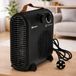 M Mimotec Black Compact Elektrische ventilatorkachel, 2000 W, 3 standen, regelbare thermostaat, IP20, stil