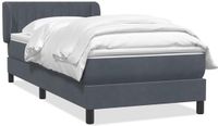 vidaXL Boxspring met matras fluweel donkergrijs 80x220 cm