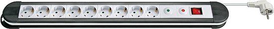 Wentronic 9-voudige stekkerdoos met overspanningsbeveiliging 1,50m wit