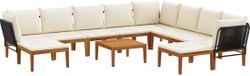 vidaXL - 11-delige set - Massief acaciahout & touw - Naturel