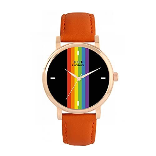 Toff London Pride Lineaire zwarte wapenstokken Horloge