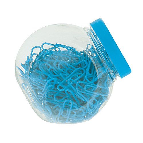 eBuyGB 27mm Colored Plastic Coated Metal Document Clips in Candy Box, Blue