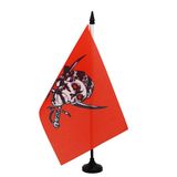 AZ FLAG Tafelvlag Piraat Rode Schedel 21x14 cm Polyester 100D Plastic Voet