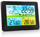 Merkloos Weerstation Weerstation binnen en buiten Draadloze buitensensor Digitaal kleurendisplay DCF-radioklok