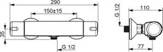 Hansa Micra mitigeur thermostatique chrome 58152171
