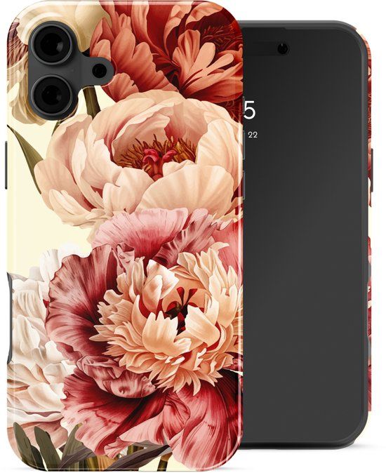 Selencia Hoesje - Geschikt voor Apple iPhone 16 - Backcover geschikt voor MagSafe - Vintage Peony