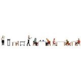 NOCH® Figuren-Themenwelt Figuurset voor restaurant, modelbouw, 1:87 (H0), handgekleurd voor spoorbreedte H0