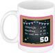 Bellatio Decorations Mok 50 jaar - Roze - 300 ml
