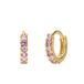 Lucardi Kinder Zilveren goldplated kinderoorringen zirkonia - Oorbellen - 925 Zilver - Goudkleurig