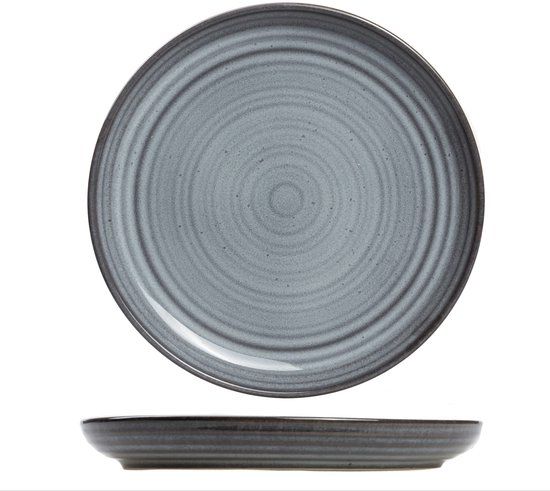 Cosy & Trendy Ontbijtborden Kentucky Grey - Set van 4 Ø 22 cm - Aardewerk