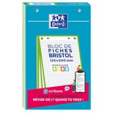 Oxford Blok bristolkaarten Oxford 125 x 200, 30 geperforeerde kaarten Q5/5