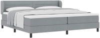 vidaXL Boxspring bed met hoofdeinde Lichtgrijs 200 x 200 cm Stof