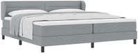vidaXL Boxspring bed met hoofdeinde Lichtgrijs 200 x 200 cm Stof