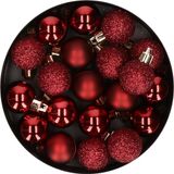 Cosy&Trendy Kerstballen - 20 stuks - 3cm - Kunststof - Donkerrood