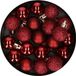 Cosy&Trendy Kerstballen - 20 stuks - 3cm - Kunststof - Donkerrood