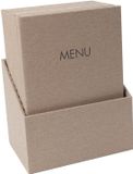 SIGEL SM208 menumappen A4 - set: 10 stuks met gratis opbergdoos - rubberen band, beige met linnenstructuur
