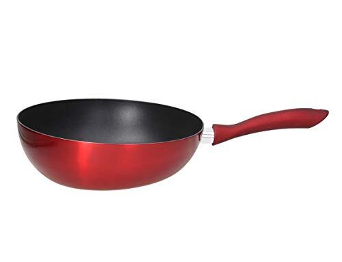 Tognana Shiny Red Wok, uitlopend, 28 cm