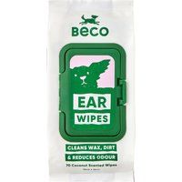 BecoPets Beco Dog Ear Wipes - Coconut - 70 stuks