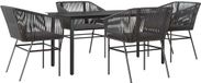 vidaXL 5-delige Tuinset met Kussens Poly Rattan Glas Zwart