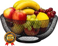 APS-Germany Fruitschaal - Fruitmand Metaal - Zwart - 31 x 31 x 14 cm