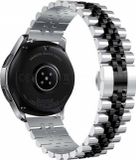 By Qubix Qubix Stalen band - Zilver / zwart - Geschikt voor Garmin Vivoactive 6 / 5 / 3 - Smartwatch bandje 20mm