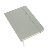 Merkloos Schoolschrift/notitieboek - luxe versie - A5 - gelinieerd - harde kaft - zilver - Met sluitband en bladwijzer