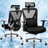 COMHOMA Ergonomic Office Chair [Test Winner] - With 3D Headrest and 3D Lumbar Support - Adjustable Armrests - Office Chair with Rocking and Tilting Function